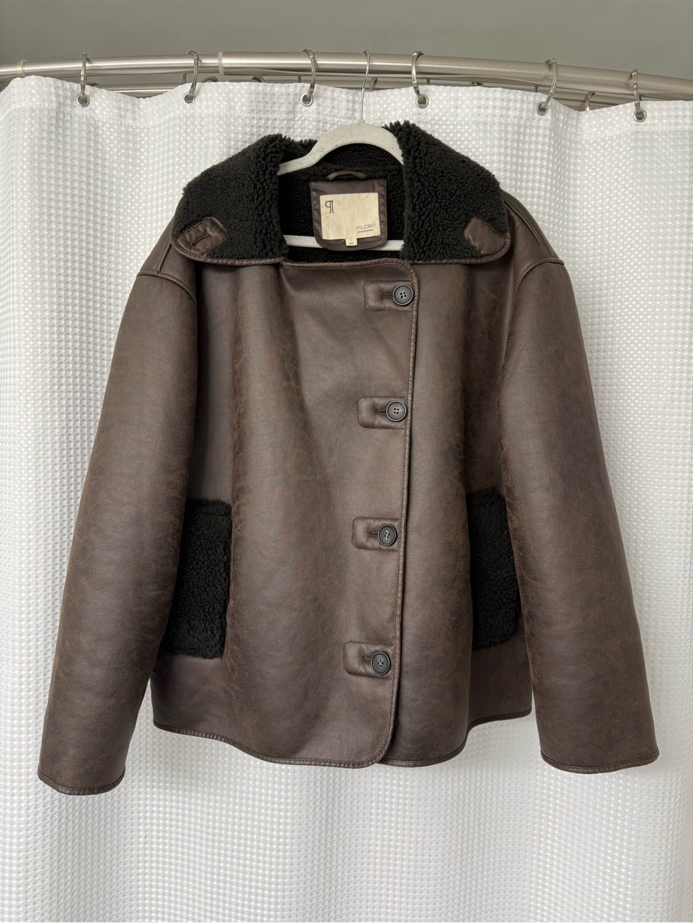 Pilcro Faux Shearling Cocoon Coat - Picture 6 of 13